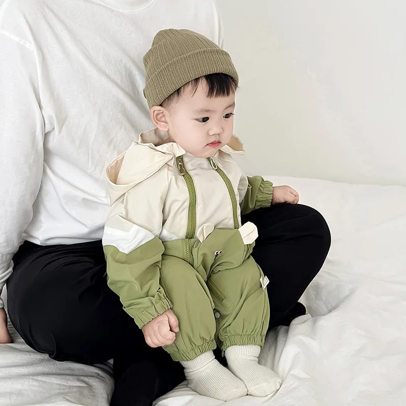 IYEAL Baby Spring Clothes Spring Baby Boy Jumpsuit Windproof Jacket Spring And Autumn Windproof Jumpsuit Baby Outdoor Clothes