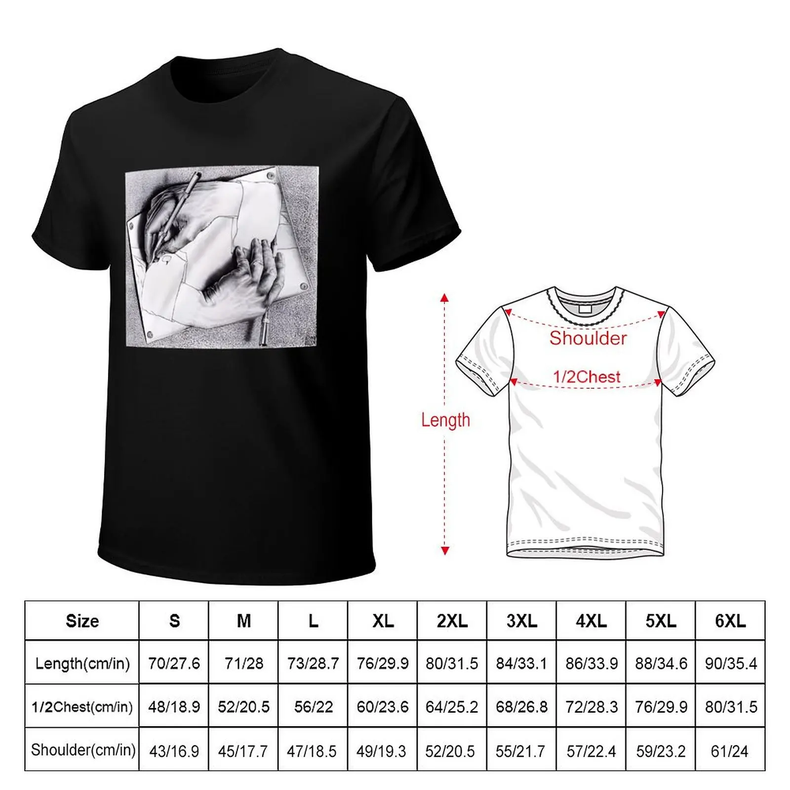 Drawing Hands by M.C. Escher T-Shirt Lightweight Hiking T-Shirt