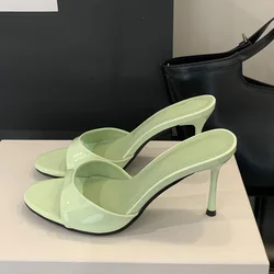Eilyken 2026 New Summer Fashion Open Toe Women Slipper Slip On Elegant Thin Heel Dress Pumps Ladies Slides Zapatillas De Mujer