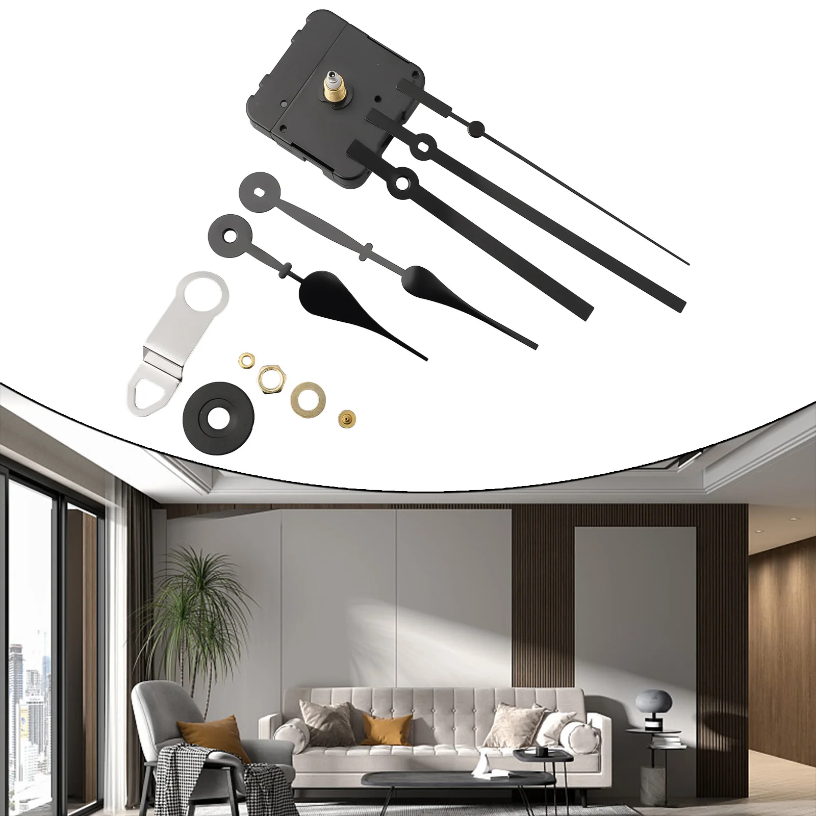 12pcs Quartz Clock Movement Mechanism Kit with Long Spindle and Hands Fits 4 8mm Thickness Clock Panels for Wall Clock Repair