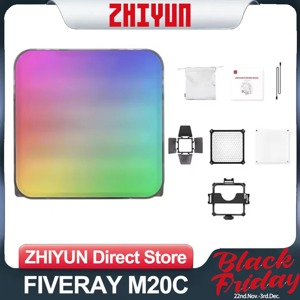 ZHIYUN FIVERAY M20C Combo / FIVERAY M20C Pocket Fill Light 20W RGB Full Color Portable Magnetic LED Pannel Mini Video Light