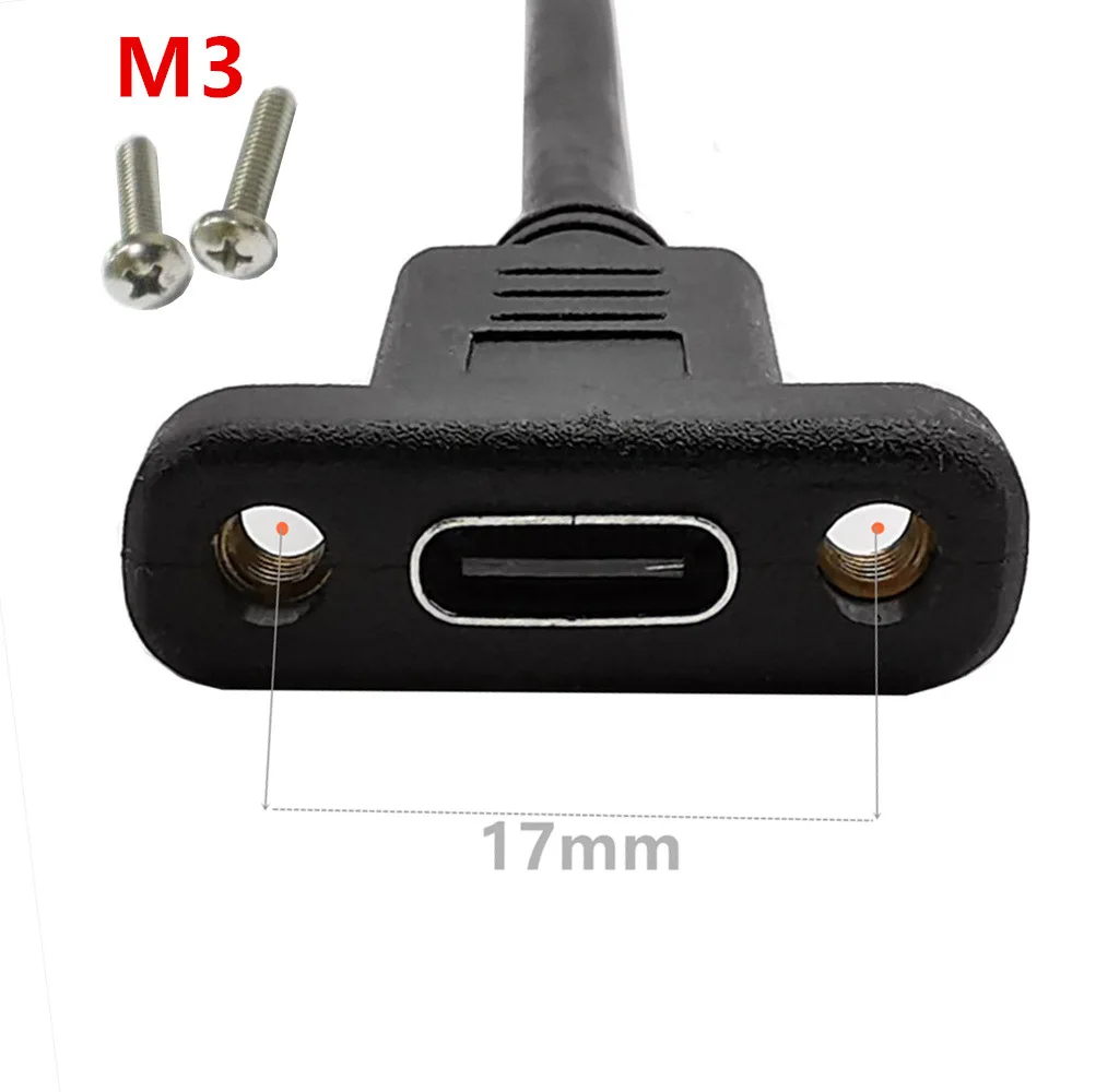 Высокоскоростной USB 3. 0 Type-C штекер-гнездо Удлинительный кабель с позолоченными отверстиями для винтов 16 + 1 кабель 10 Гбит/с