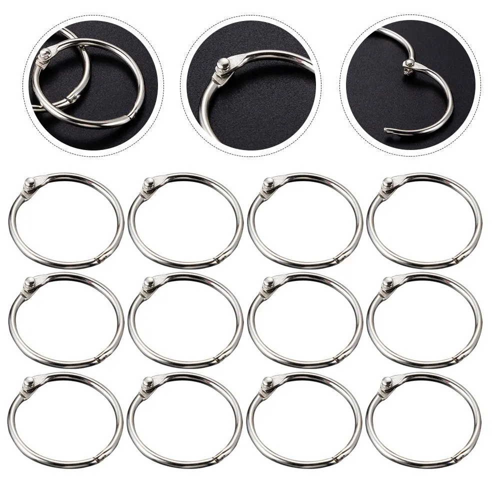

50Pcs Metal Book Rings Strong Hold Keyring for Scrapbook Album Notebook Journal Office Supplies Key Ring Big Key Ring