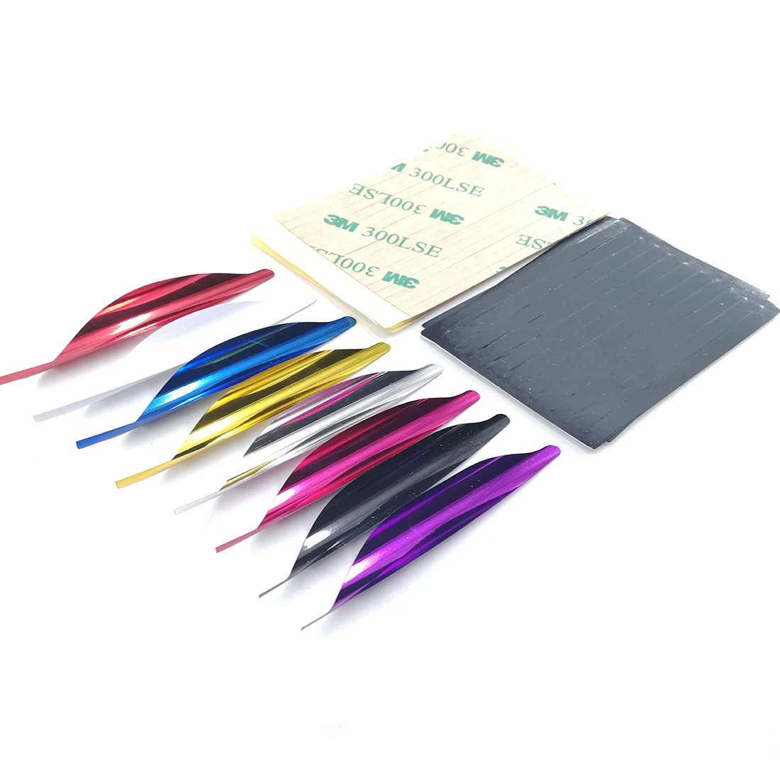 50pcs 1.8inch  Spiral Vanes Feather DIY Arrow Archery  Right Wing Plume with Sticker Tape Hunting Shooting Accessories