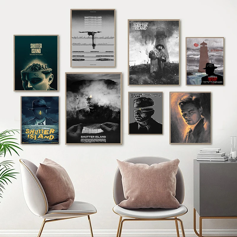 Suspense Movie Shutter Island Poster Canvas Painting Vintage Abstract Wall Art For Modern Living Room Bar Club Home Decor