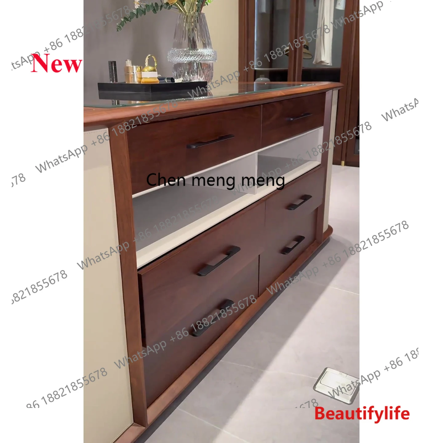 

A48 новый китайский стиль черного дерева гардеробная центр остров шкаф-витрина для ювелирных изделий свет роскошный домашний двусторонний шкаф для хранения