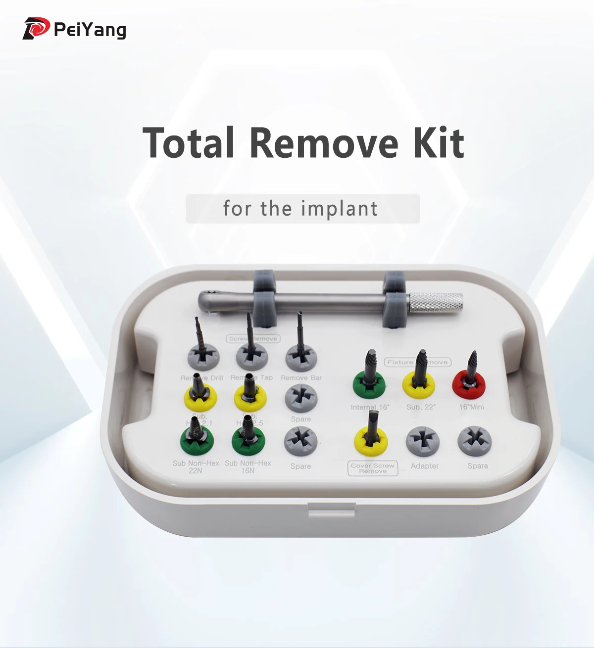 Dental Implant Screw Extractor Abutment Reverse Drill Failed Fixture Remover Bur Tool for Oral Surgery
