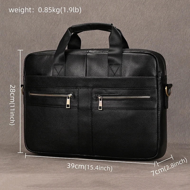 Newsbirds-Sac d'ordinateur en cuir véritable pour homme, étui à bombes pour homme, sac fourre-tout pour homme d'affaires, couche de médecin, 15 ", 6"