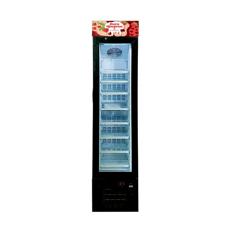 Vertical Slim Display Freezer with Glass Door for Ice Cream and Food