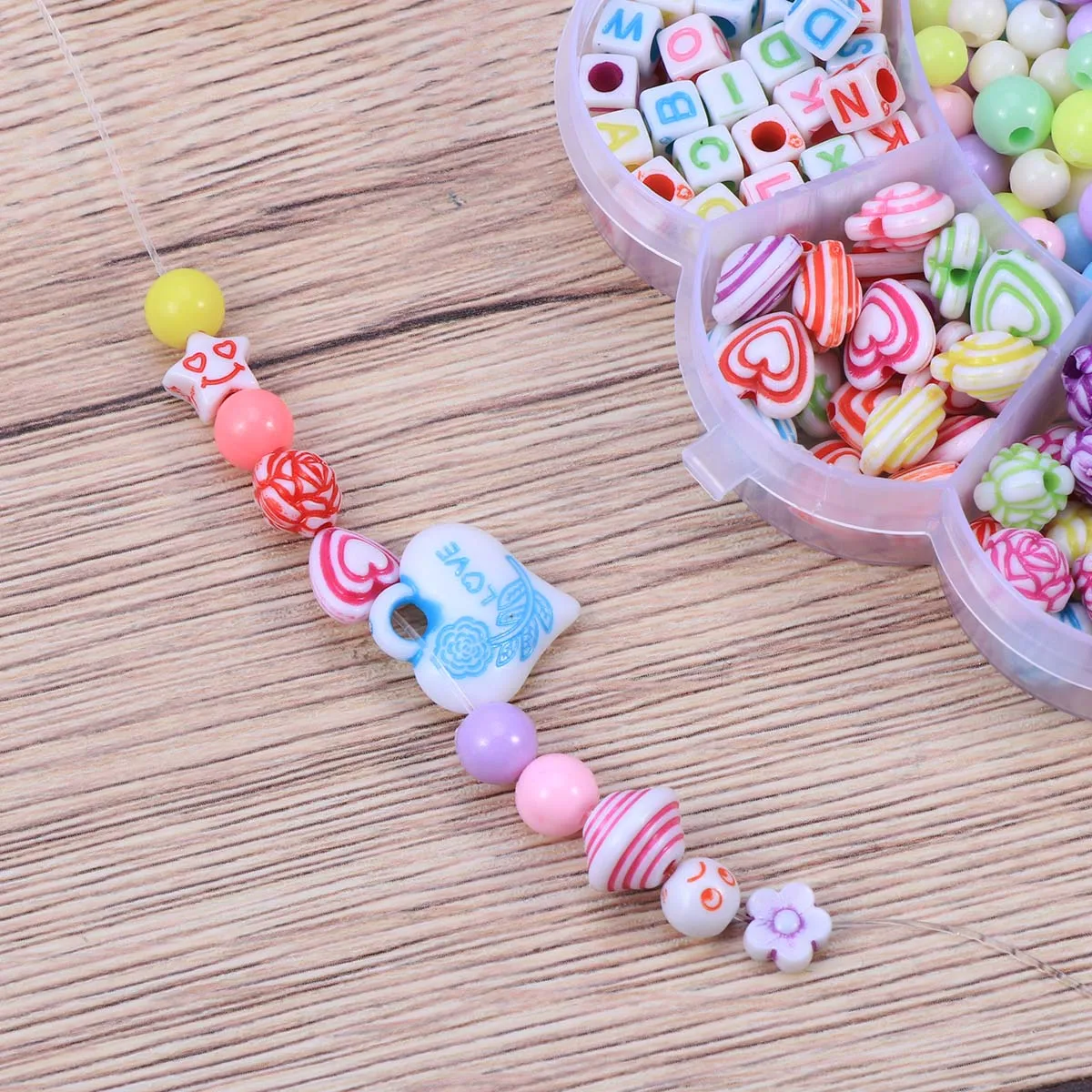 1 مجموعة حبة ملونة للأطفال مجموعة DIY التعليمية الحرفية الخرز أطقم للأطفال الإبداع التنسيق بين اليد والعين التفكير المنطقي #1