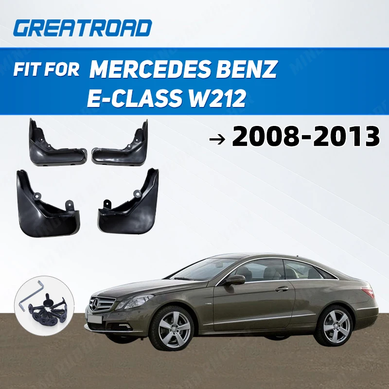 Set Molded Mud Flaps For Mercedes Benz E Class E-Class W212 2008-2013 Mudflaps Splash Guards Front Rear Mudguards 2009 2010 2011