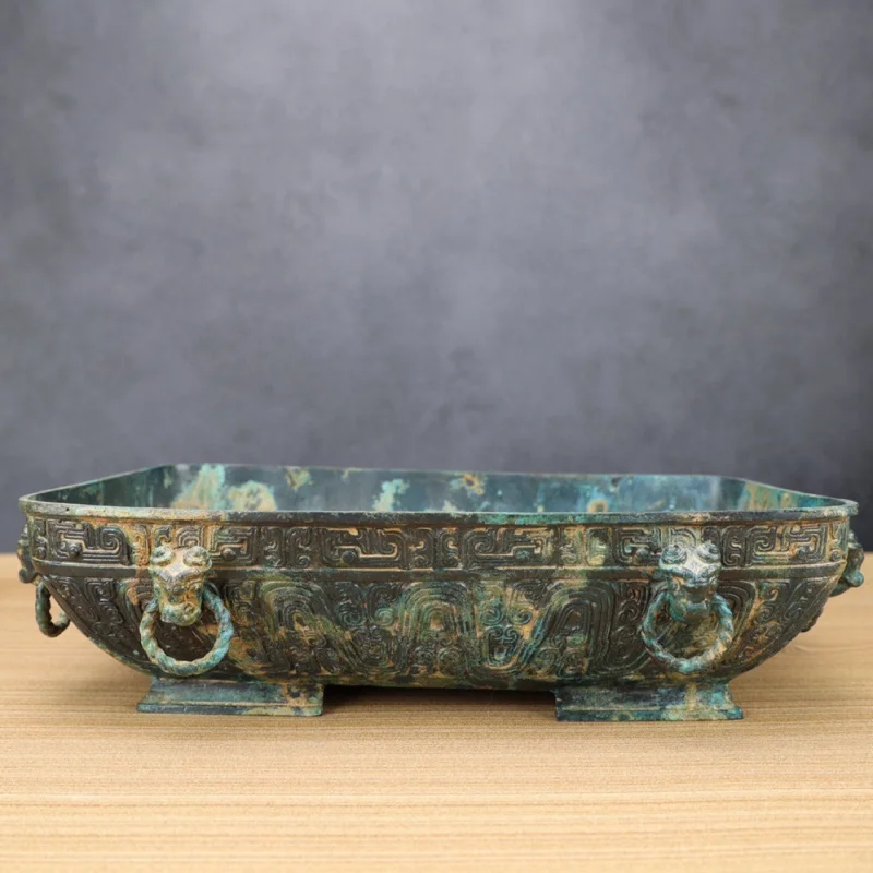 Antique Bronze Ware Ji Zi White Plate Bronze Plate Bronze Inscription Plate Replica Collection