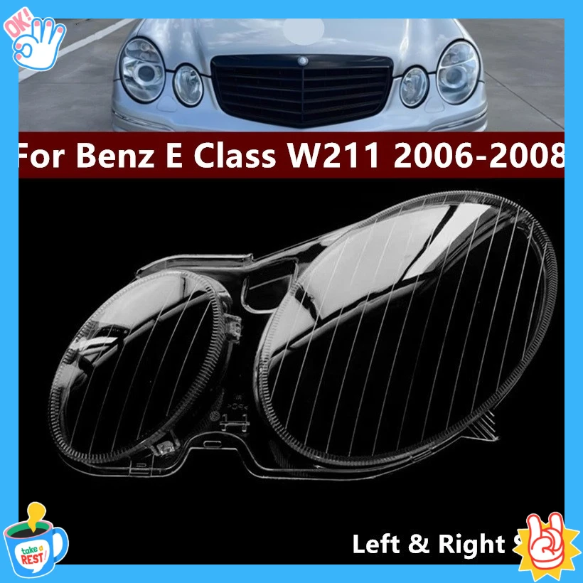 Suitable for 05 06 07 08 Mercedes W211 headlight covers E-Class W211 headlight cover lamp shell outer cover lamp shell