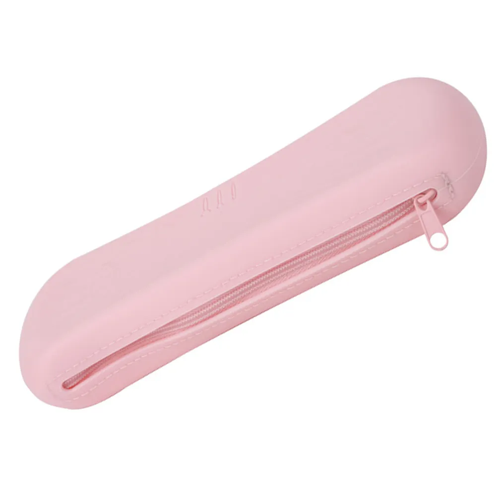 Durable Silicone Makeup Brush Case Bag Holder Travel Organizer Pouch Portable Lightweight Zipper Design Easy Carry