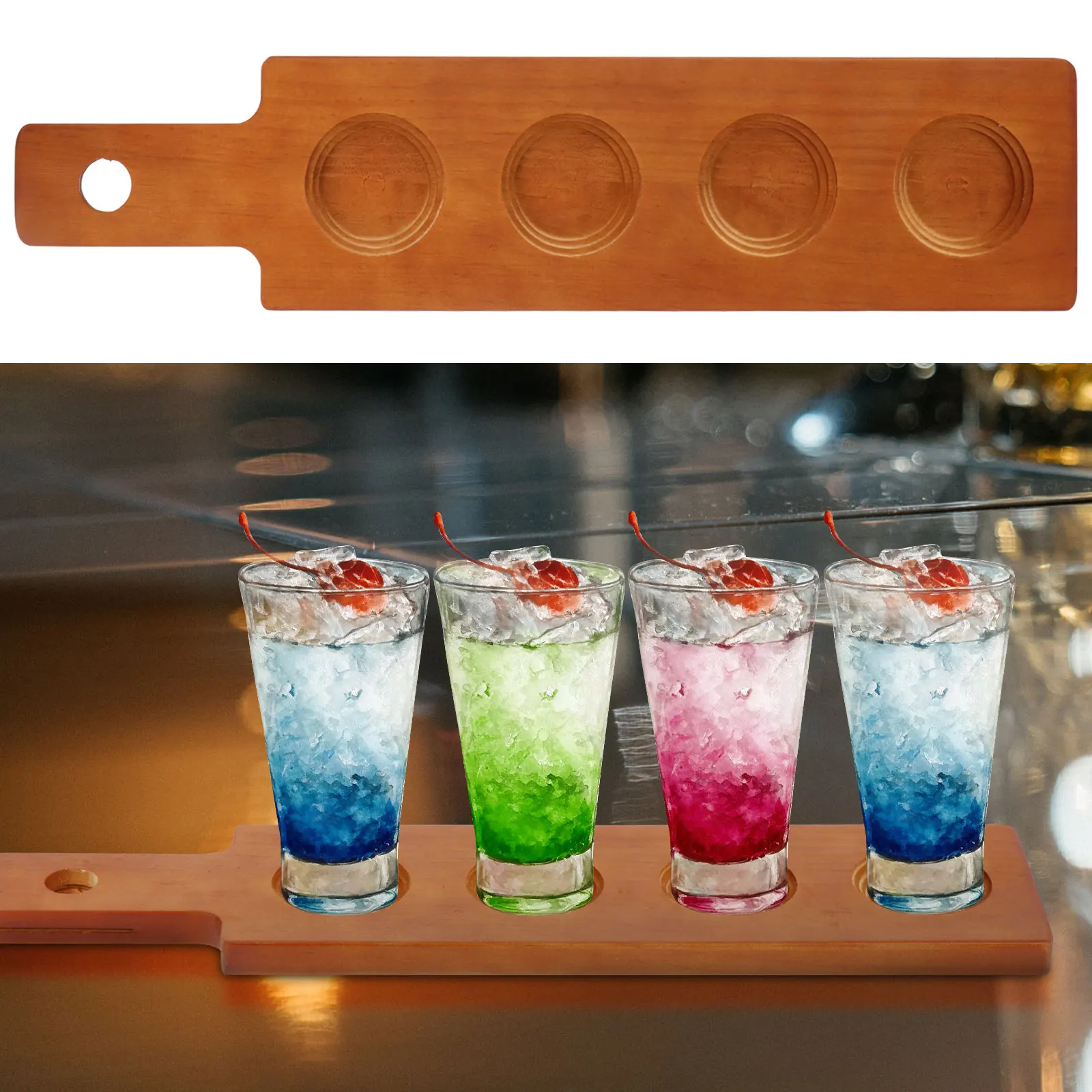 

1pc Wooden Cup Holder Impact Resistant Beverage Coasters for Kitchen Home Restaurant Decoration Wood Cushion Tray