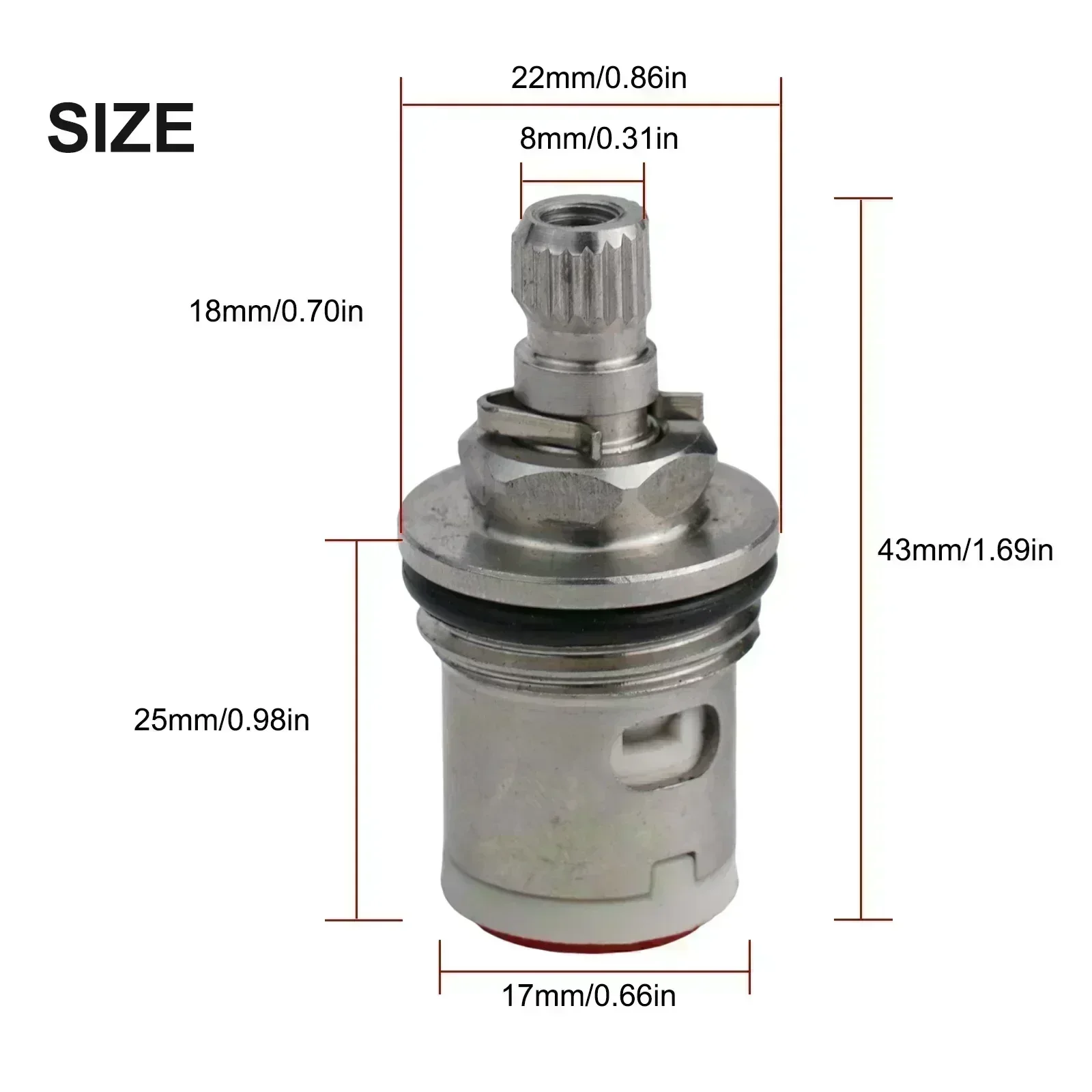 

1/2" Replacement Brass Ceramic Disc Tap For VALVE Quarter Turn Cartridges Gland Insert 20 Teeth Bathroom Faucet Accessor