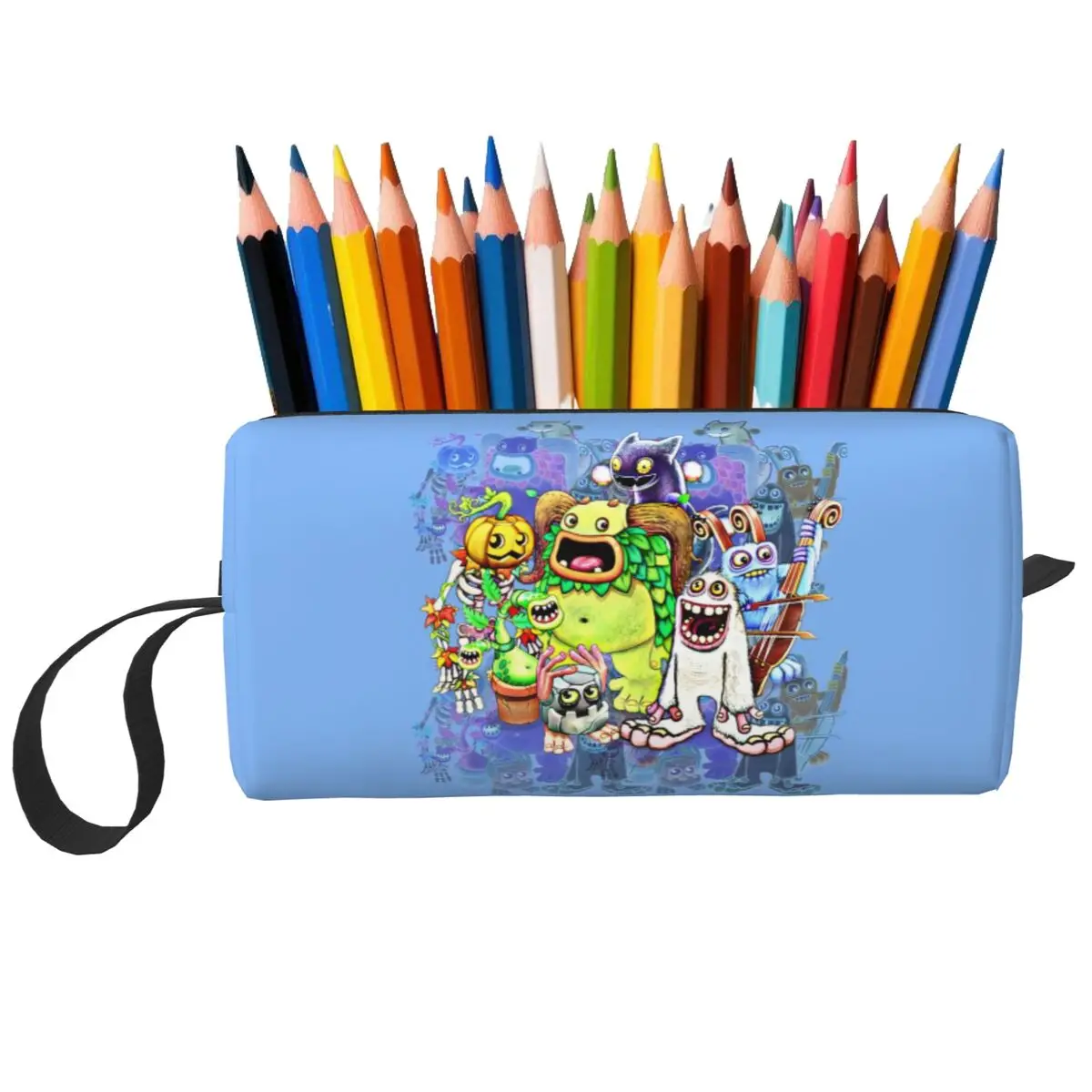My Singing Monsters Characters Federmäppchen für Kinder, Stiftbox, Bleistiftbeutel, Schreibwaren, Organizer-Tasche für Damen