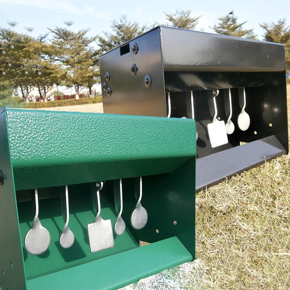 Tactical Five Swing Self Reset Target Pellet Trap Rocking Aiming Shooting Target Box for Hunitng Airgun Aisfot Paintball Accy