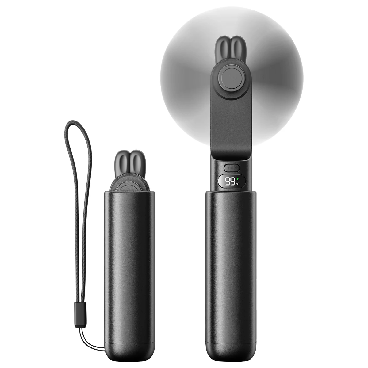 Przenośny wentylator mały uroczy ręczny wentylator wyświetlacz LED USB 2000mAh ładowanie ręczne małe podręczny wiatrak z funkcją Power Bank