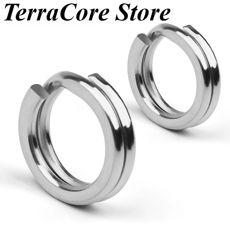 

100 PCS Stainless Steel Double-ring Flattened Loop Sub-bait Hook Connector Reinforced Flattened O-ring Fishing Gear Accessories