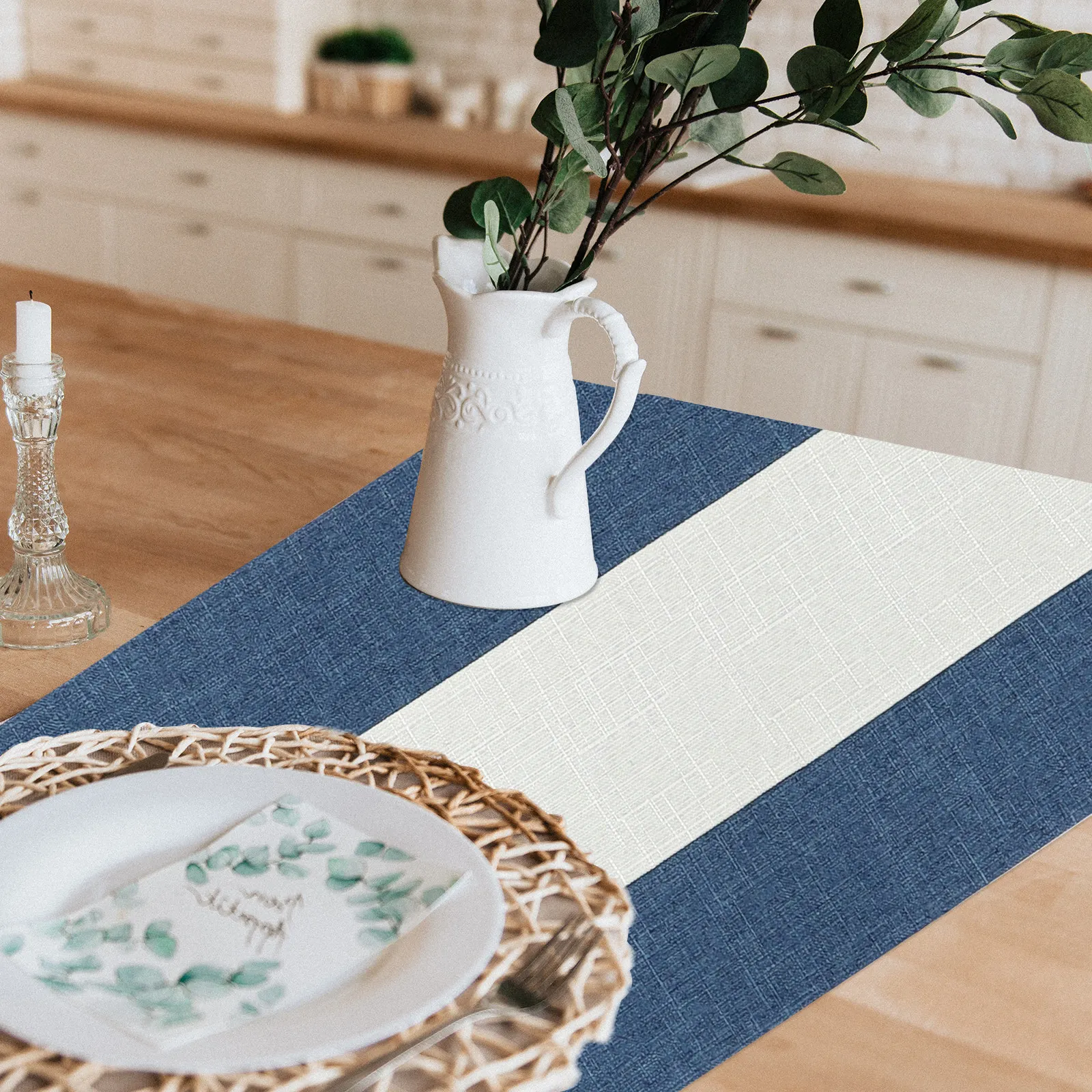1Pcs Cotton Linen Table Runner Stylish Foldable Table Decor for Kitchen Dining Room Wedding Home Party Hotel Restaurant