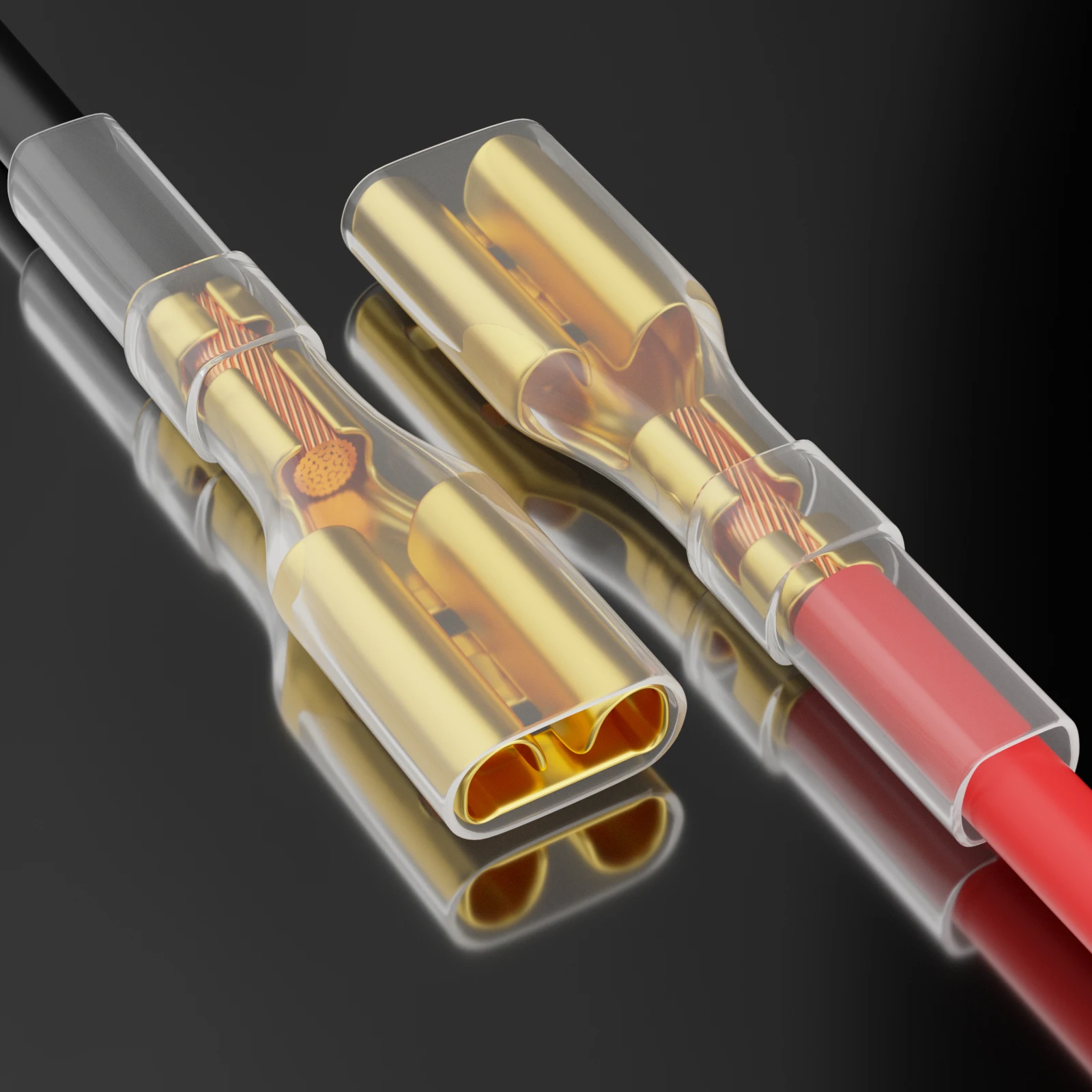 Monosaudio Gold/Rhodium Plating Phosphor Bronze 4.8/6.3/2.8mm Strap Self-locking Plug Spring Cold-Pressed Terminal Block Wire
