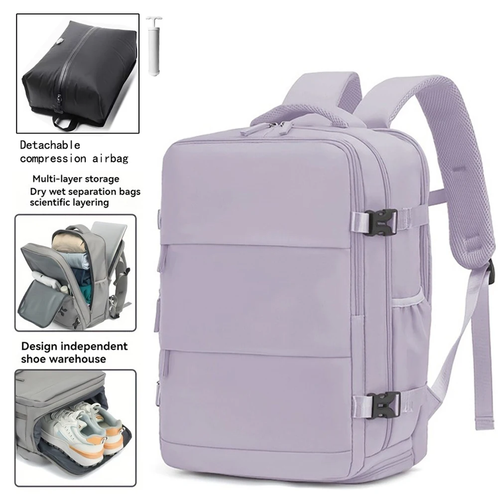 Airbag Travel Backpack, Waterproof Outdoor Sports Backpack, 15.6-Inch Laptop, Vacuum Compression Backpack, with Pump