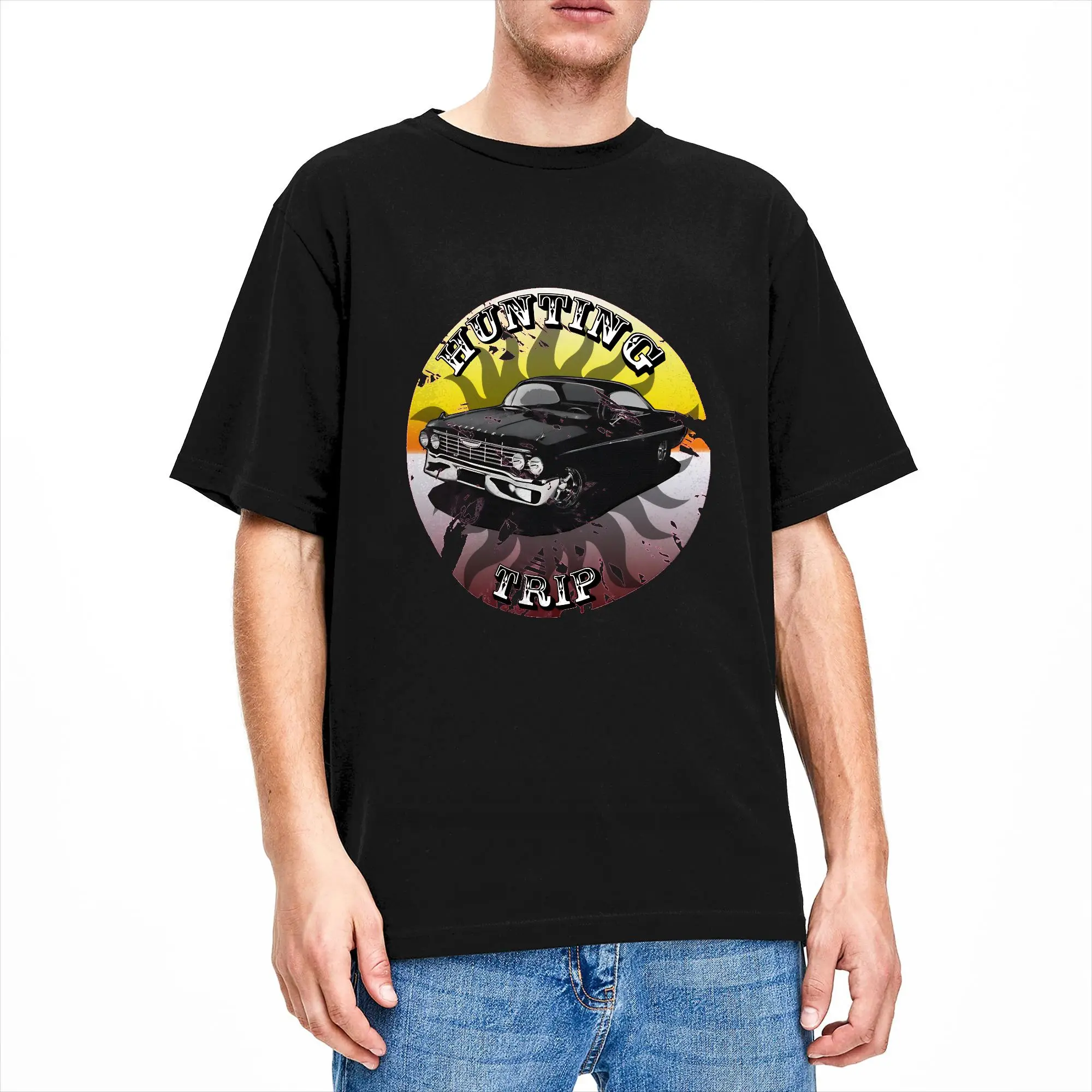 Impala Supernatural Logo T Shirt Summer  100 Cotton T Shirts For Men Harajuku Pattern Tee Shirt Short-Sleeved Y2K Funny Top Tees