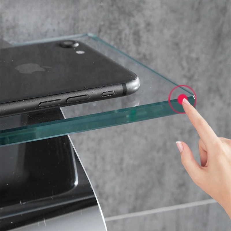 Stainless Steel Wall Mounted Phone Tissue Holder Easy Clean Anti-rust Scratch-resistant Paper Holders Durable Bathroom Fixture