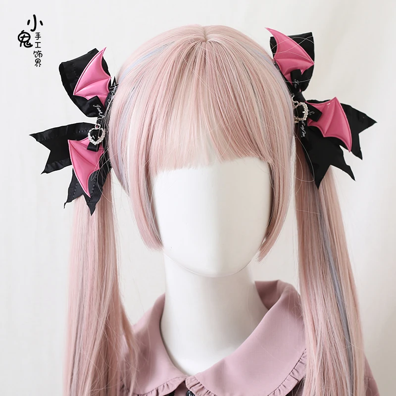 

Original Wings Lolita Dark Doll Double Hair Accessory for Ponytail Gothic Chain a Pair of Hairclips Barrettes