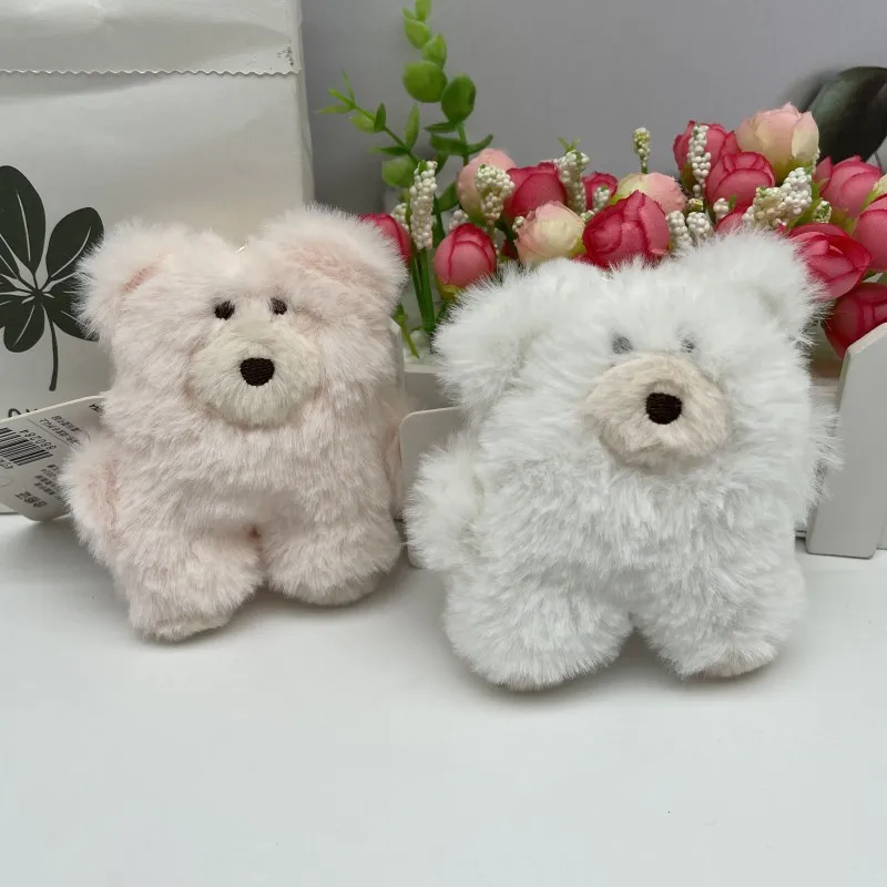 10cm New Cartoon Cute Bear Plush Chaveiro Pendant Doll Kawaii Soft Stuffed Animals Brinquedos de pelúcia Crianças Meninas Mochila Pendurado Dolls