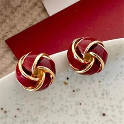 Japanese and Korean Style Enamel Simple Earrings Atmospheric Elegant Fashion Accessories