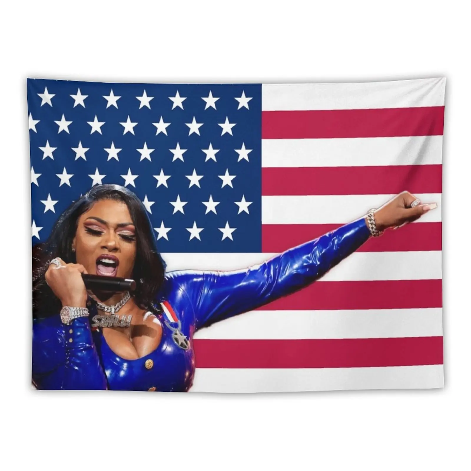 Megan Thee Stallion American Flag Tapestry Japanese Room Decor Room Decor For Girls Home Decor Aesthetic