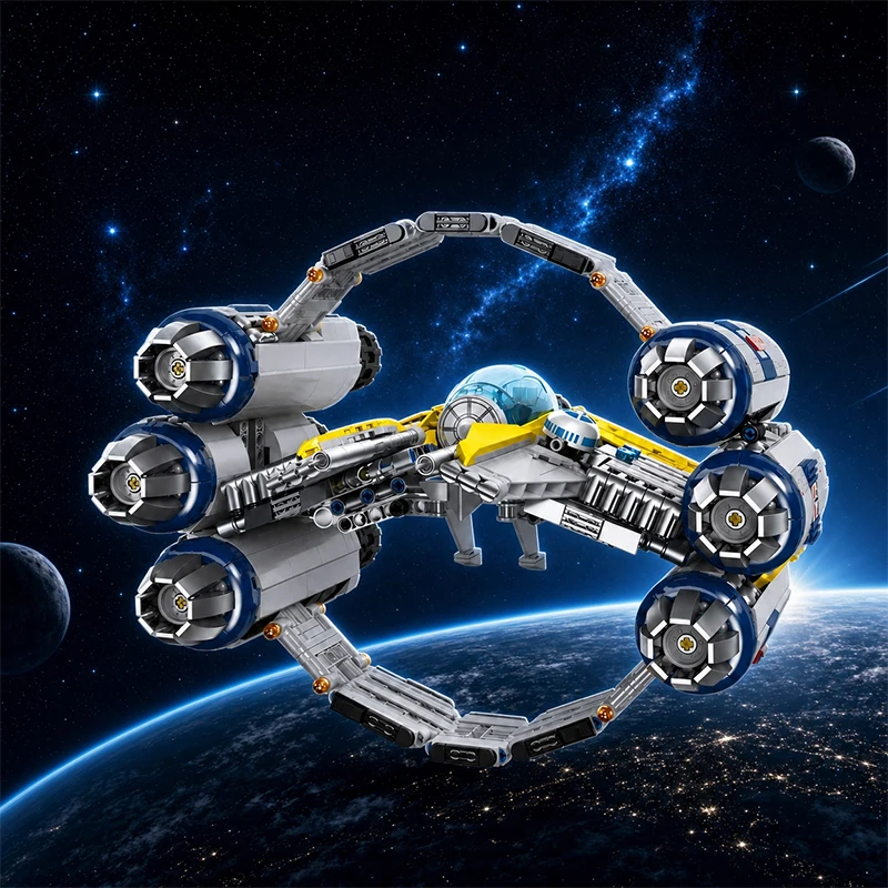 Space Wars MOC Building Blocks Sets Star Fighter Spaceship Model Galaxy Sci-Fi Vehicle Decor DIY Brick Assembly Toys Adult Gifts view 2