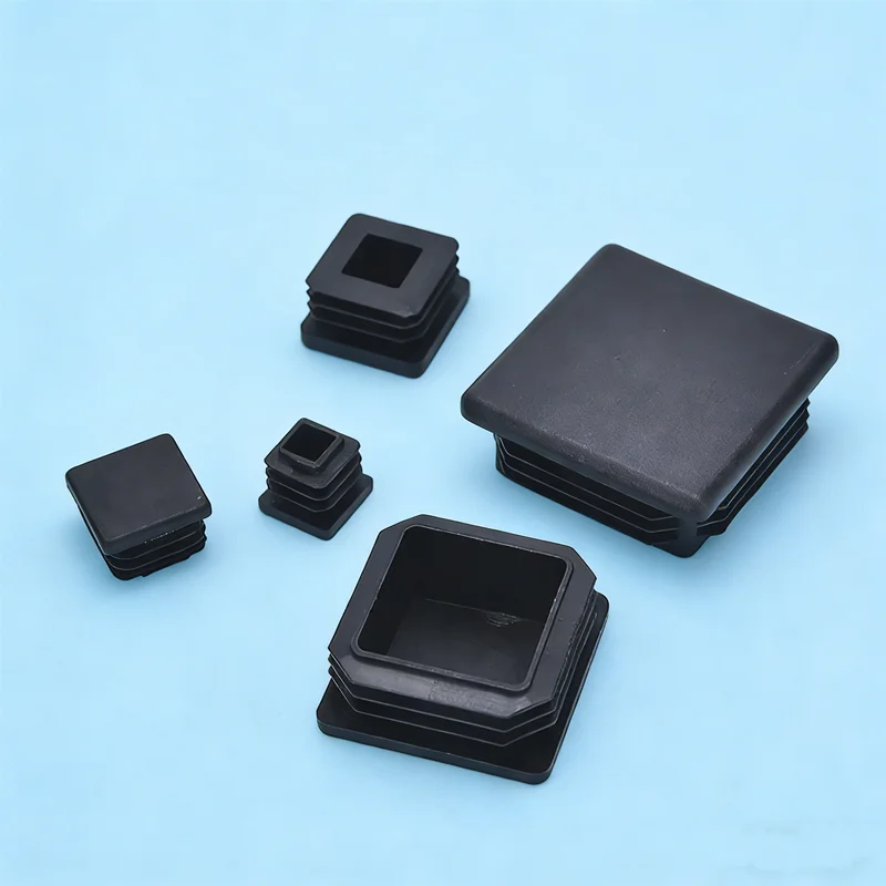 10Pcs Plastic Black Blanking End Caps Square Inserts For Tube Pipe Box Section