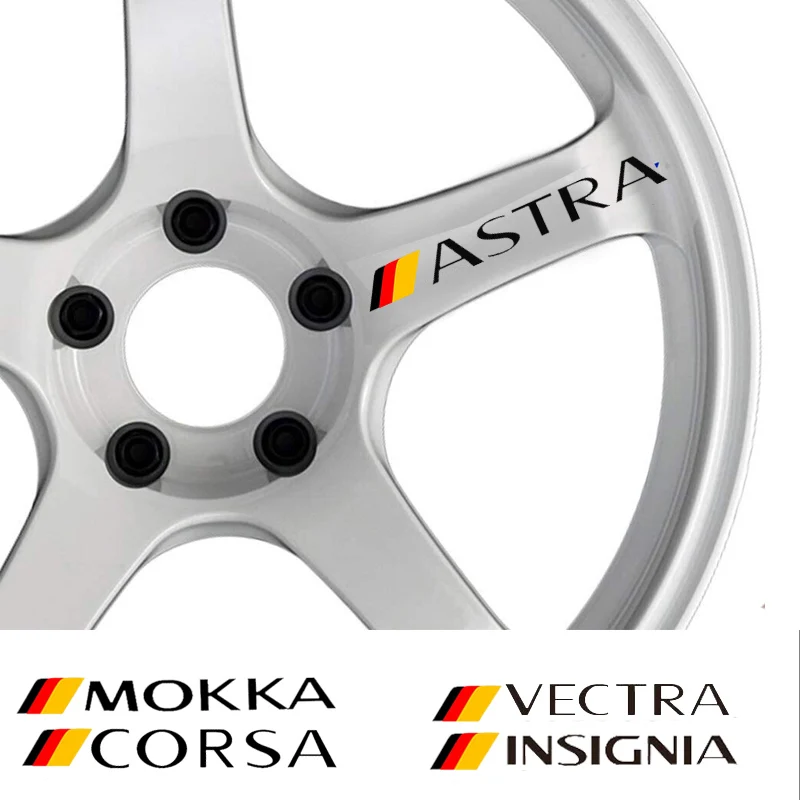 

4 шт., автомобильные наклейки на колеса для Opel OPC Astra J H G K Insignia Corsa D B E Mokka Vectra Meriva, автомобильные аксессуары