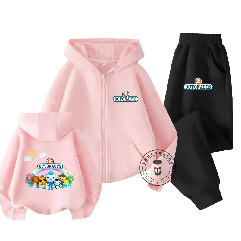 Baby Boys Clothes Octonauts Zipper Hoodie Sets Kids Spring Autumn Girls Casual Hoodies+pants 2pcs Set for Children Boys