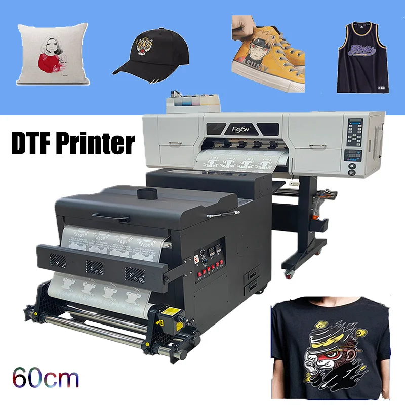 Dual XP600 Fayon 60cm DTF Printer For Commercial Long Service Life Fast Shipping Printing Machine All in one