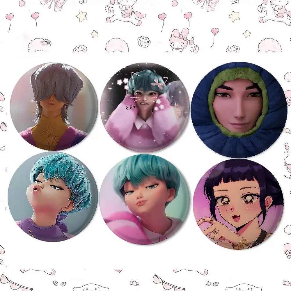 Saja Boys Kpop Movie Demon Hunters Badges Tinplate Soft Button Pin Brooch Metal Badge Custom Jewelry Accessories Hat Bag Lapel