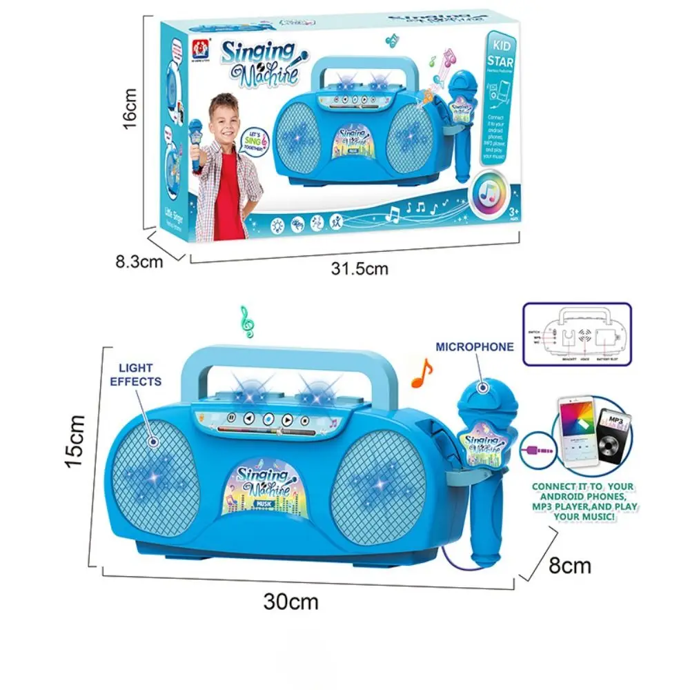 

Kids Karaoke Singing Machine Microphone with Lights Portable Toy for Children Educational Musical Instrument Gift for Girls Boy