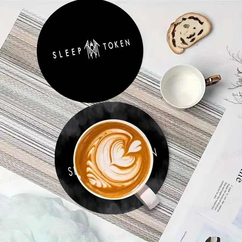 Popular Band S-Sleep T-Token Wood Coaster Set - Heat Resistant for Tea & Coffee, Home Cafe Decor Holiday Gift