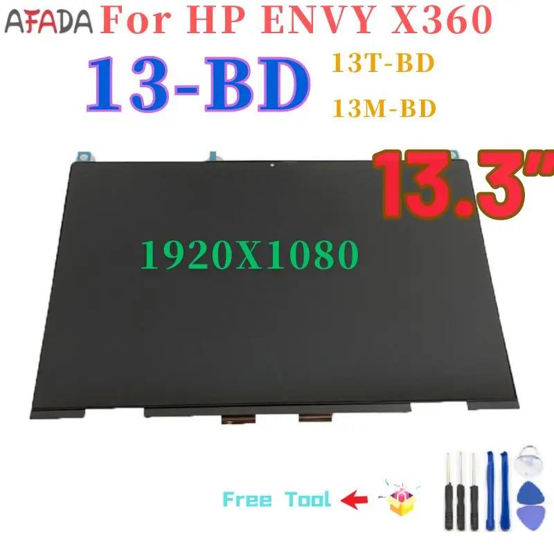 

Оригинальный 13,3 "для HP ENVY X360 13-BD 13M-BD 13T-BD ЖК-дисплей с сенсорным экраном в сборе FHD 1920*1080 M133NVFD B133HAT04.1