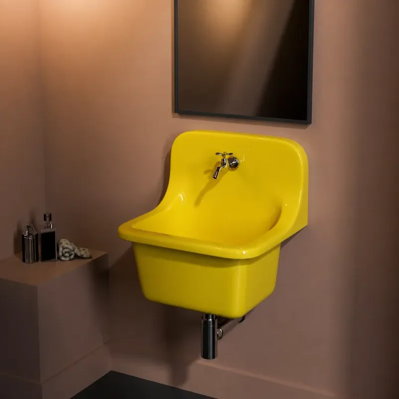 Retro Ceramic Wall Mounted Washbasin with Back Plate Bathroom Sink for Home Use Shampoo Basin Direct Supply from Chaozhou