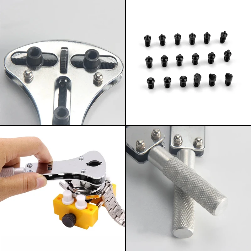 Watch Metal Remover Tool Back Case Opener Remover Watch Repair Tools Kit Adjustable Screw Wrench Tool Watch Accessories