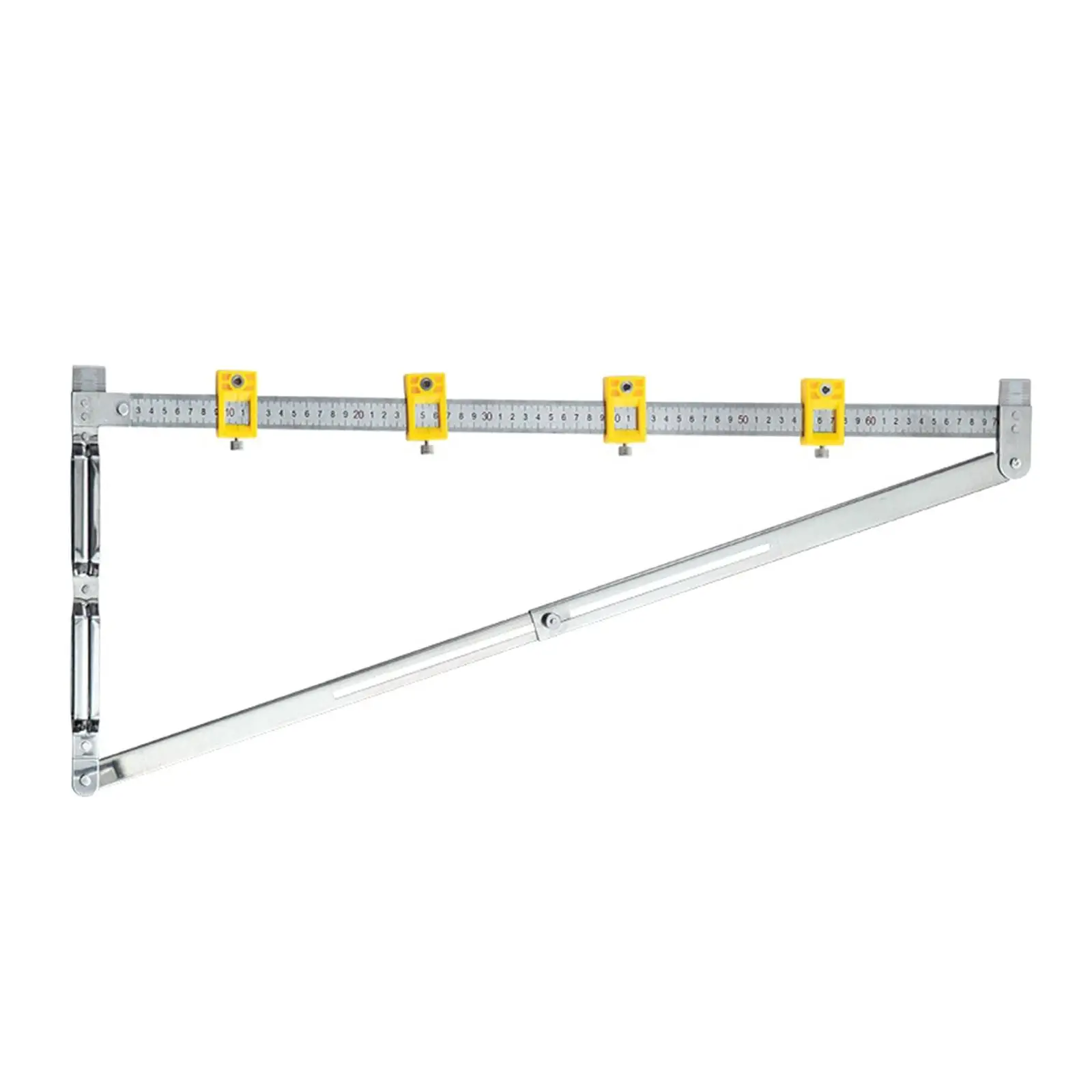 Folding Positioning Ruler Stainless Steel Adjustment Scriber Line Marking Gauge with Sliders for Precision Woodworking