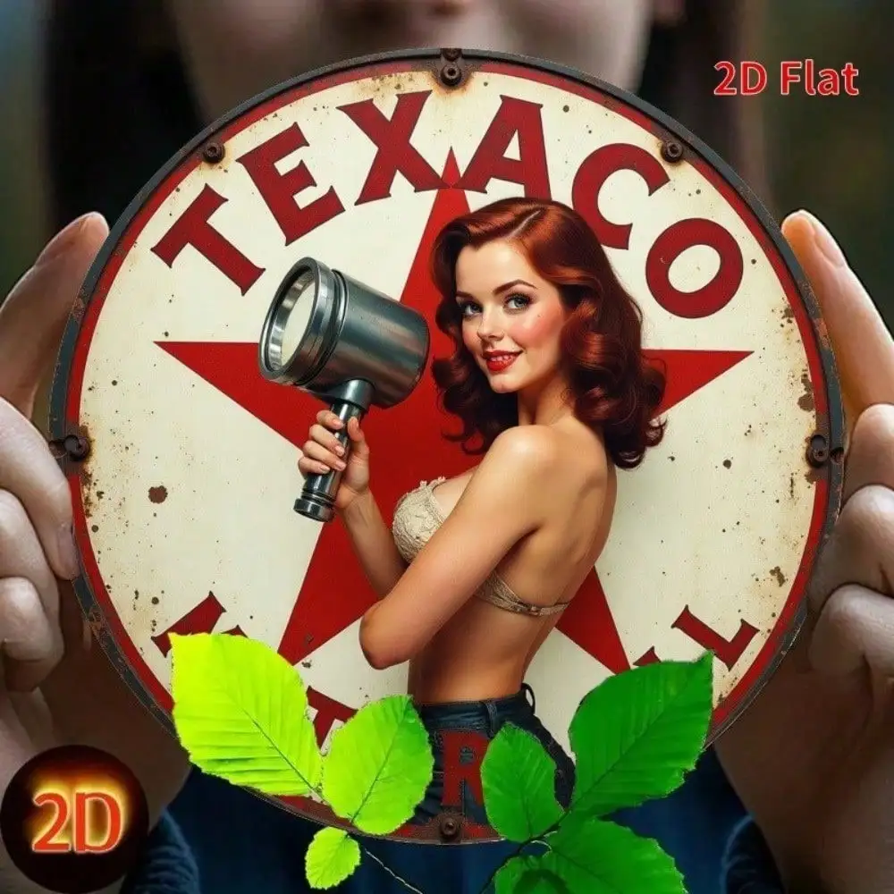 Texaco Vintage Metall-Blechschild 8x8 Zoll, Retro Garage Café Wanddekoration Americana Pub Bar Männerhöhle