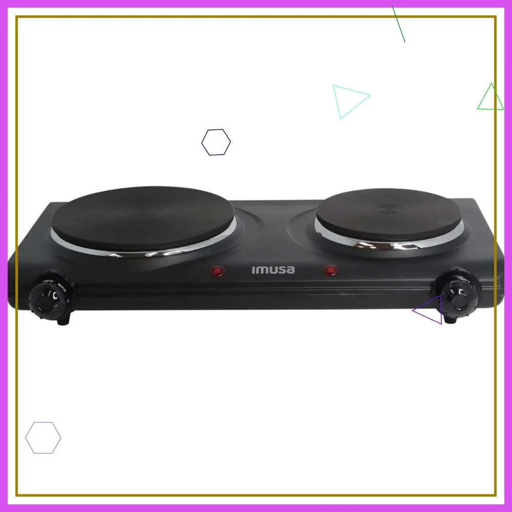 

Double Electric Hot Plate, Black - Efficient Portable Stove for Home Cooking