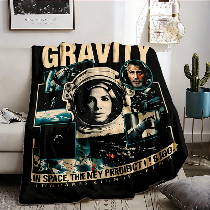 Gravity 2013 Sci-Fi Film Cozy Blanket Alfonso Cuarn Space Movie Graphic Warm Blanket