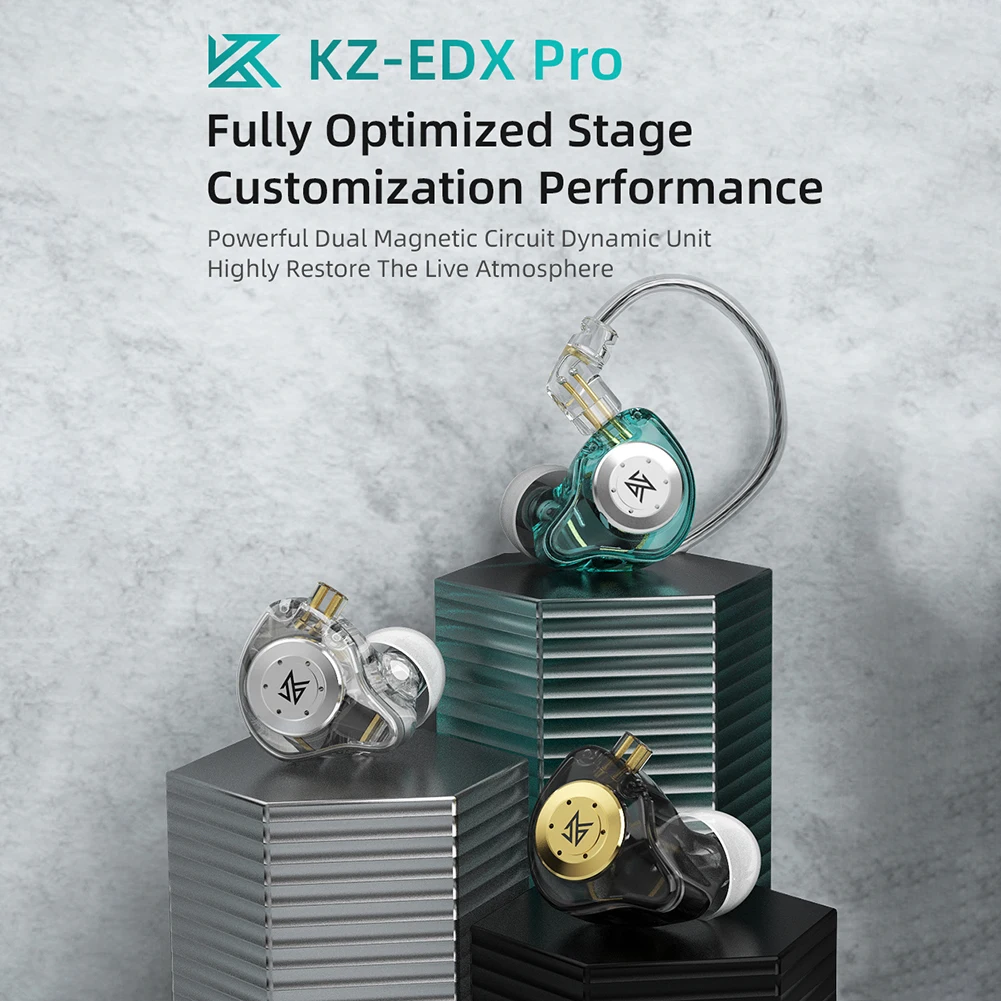 KZ EDX Pro Earphone Dynamic In Ear Monitor HiFi 3.5mm Wired Headphone Bass Stereo Game Music Earplugs Noise Cancelling Headset