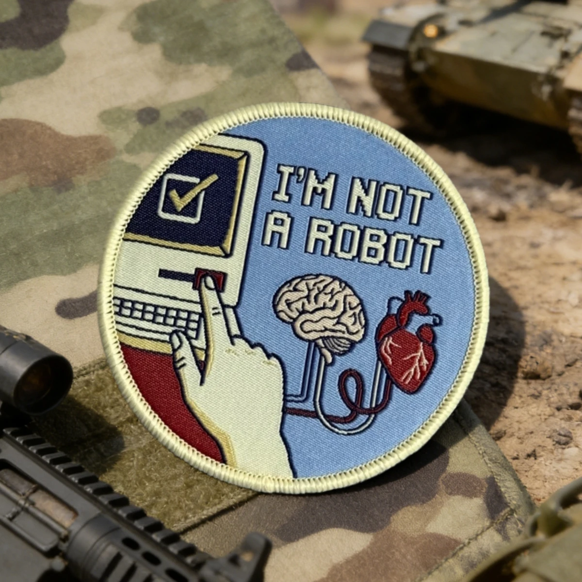 Parche táctico bordado No Soy un Robot – Velcro para airsoft - imagen 5